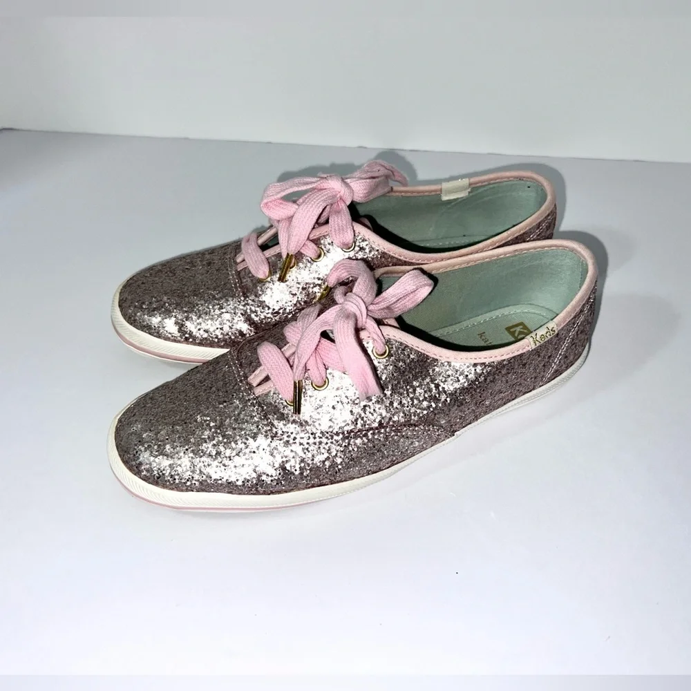 Keds Kate Spade New York Champion Pink lavender Glitter Sneakers Keds sz‎ 7